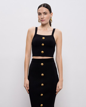 Balmain Black top with branded rivets GF1AA415KJ43
