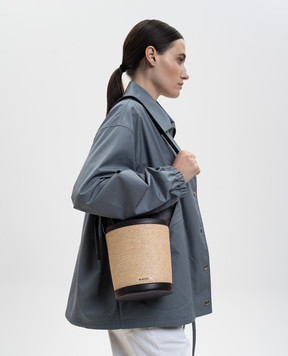 Jil Sander Beige woven bucket bag Cannolo J07ZH0059P8930