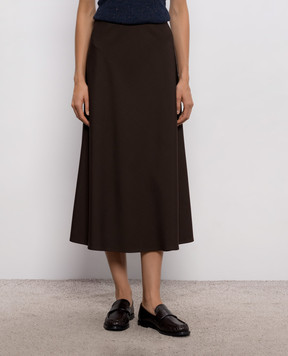 Brunello Cucinelli Brown midi skirt with wool MB143G3634