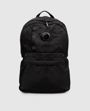 C.P. Company Black backpack with logo patch MAC737A005269G