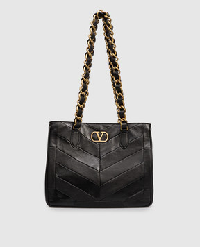 Valentino Black leather tote bag Laseine 8W2B0T13PSN