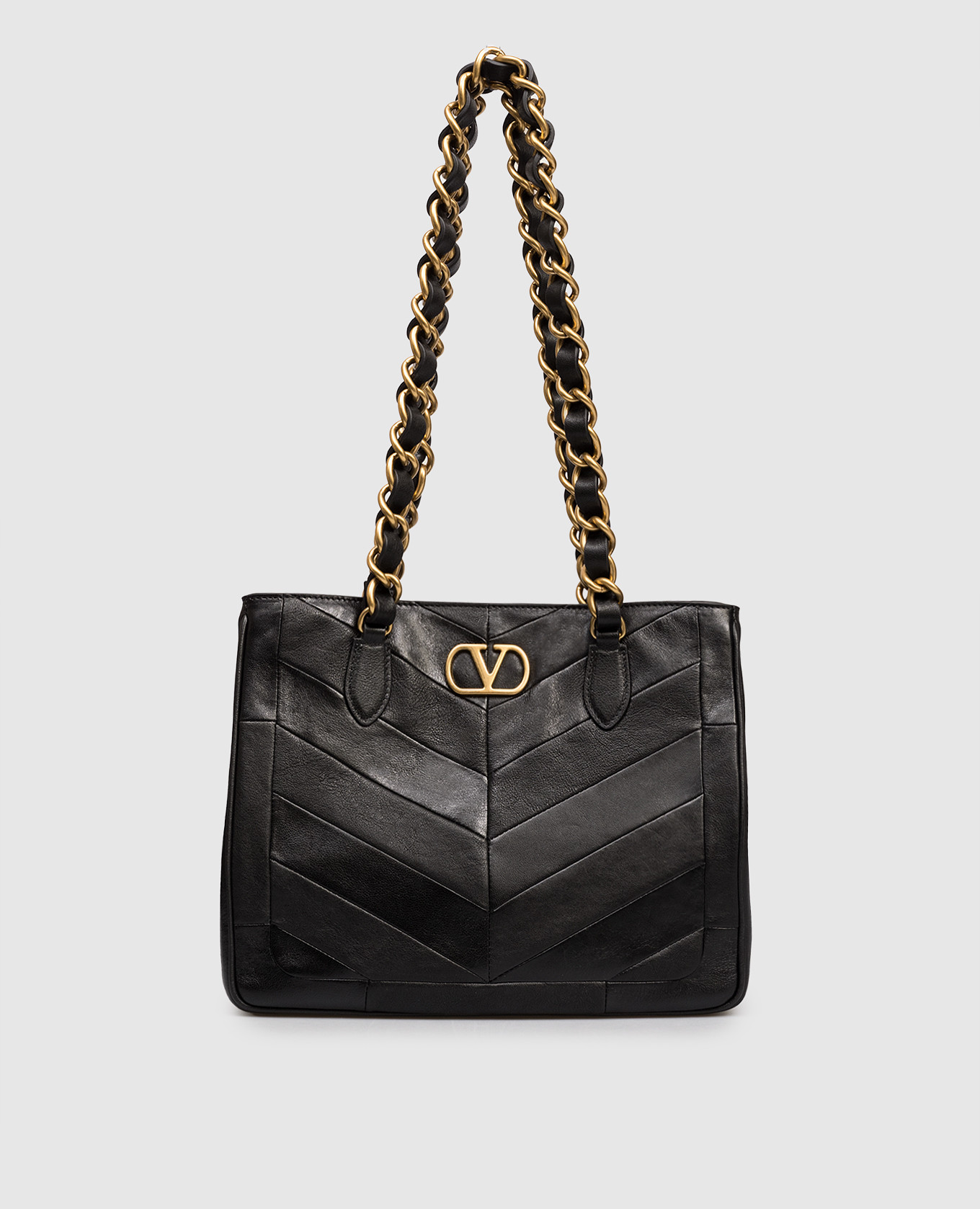 

Black leather tote bag Laseine Valentino