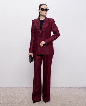 Gabriela Hearst Burgundy Vesta linen pants 2262190LI042