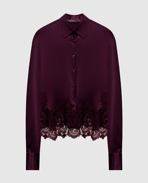 Ermanno Scervino Burgundy silk blouse with lace D492K396APNXE