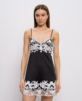 Ermanno Scervino Black mini dress with lace D482Q338APXZV