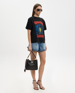 Balenciaga Black T-shirt with logo print 850990TUVD5
