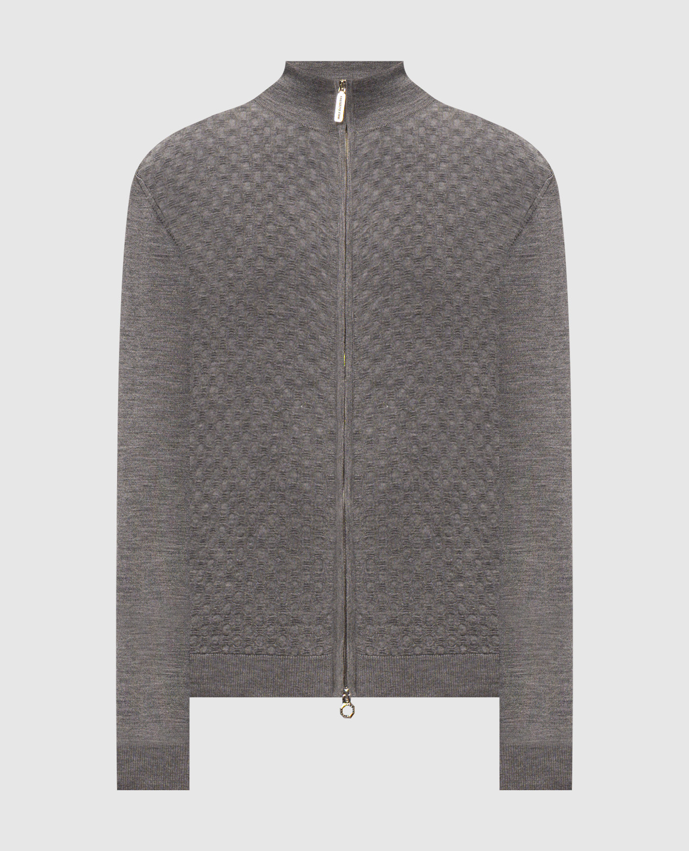 Gray cardigan made of wool, silk and cashmere