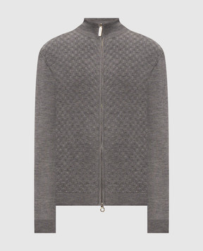 Stefano Ricci Gray cardigan made of wool, silk and cashmere K202026R31F26394