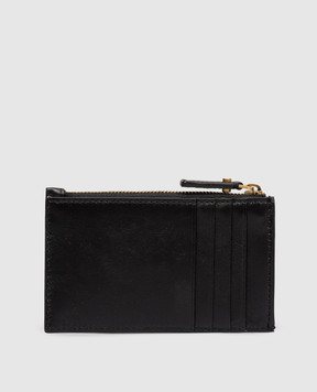 Versace Black leather cardholder with textured emblem 10241911A17449