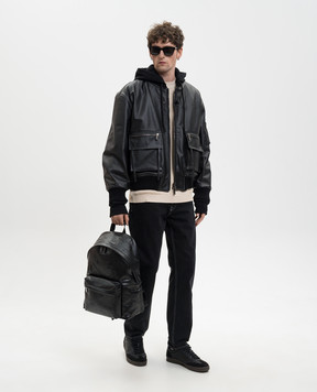 Off-White Black leather jacket 44XJA13SS26L001