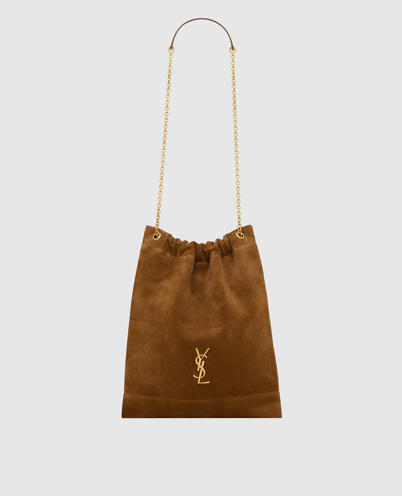 

JAMIE brown suede pouch bag Saint Laurent