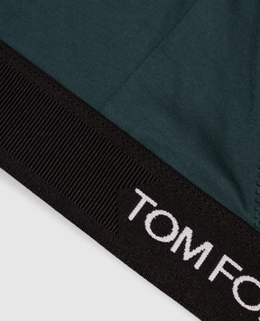 Tom Ford Green bralette with logo pattern BRJ009JEX011