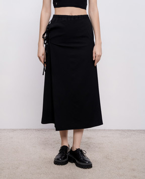 Y`S Yamamoto Black wool midi skirt YKS40130