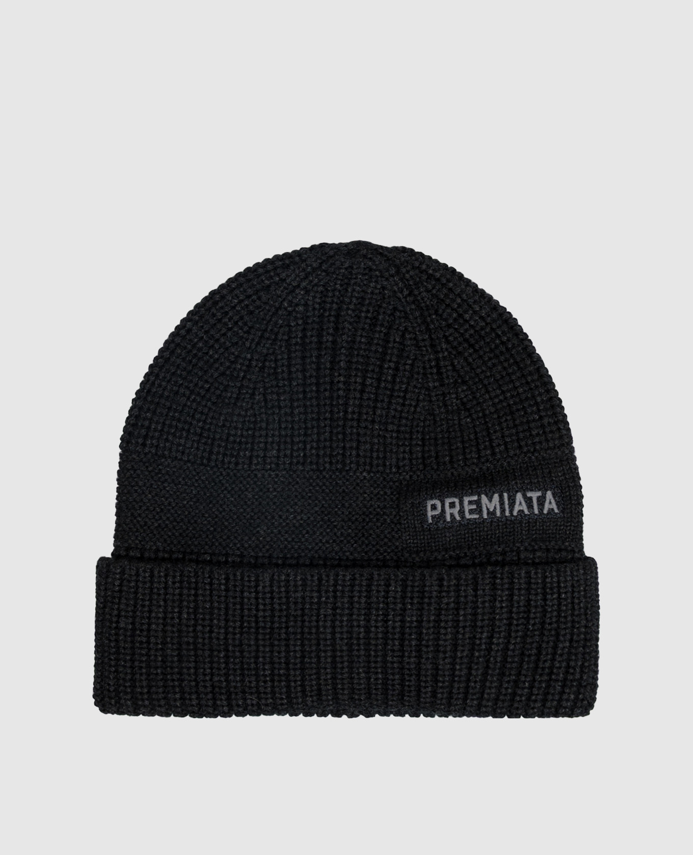 Black merino wool hat