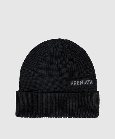 Black merino wool hat