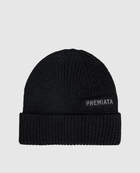 Premiata Black merino wool hat HALTA