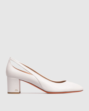 Santoni White leather shoes with figured cutouts WDNC71815HI2NZZH