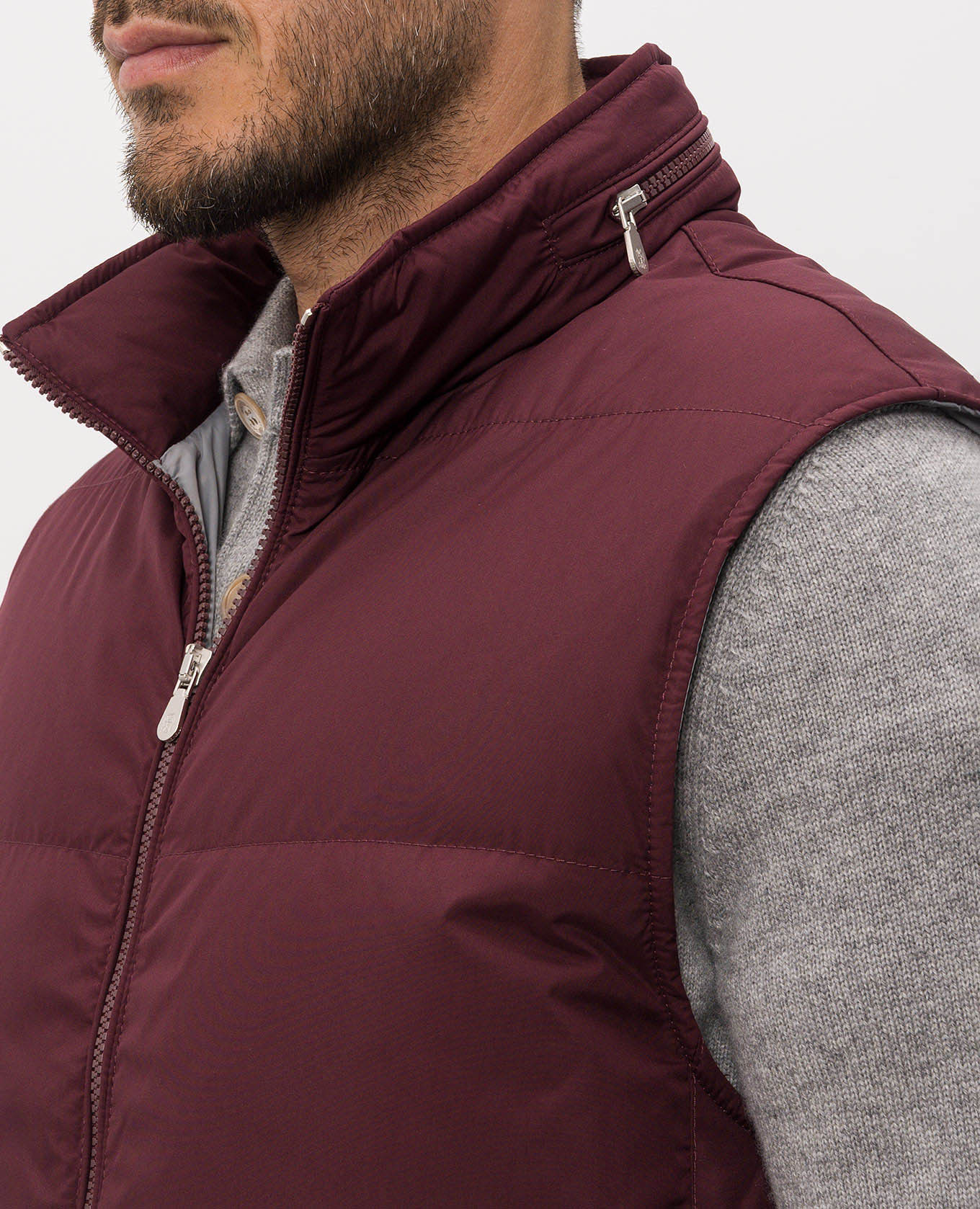 Burgundy down vest Brunello Cucinelli 5