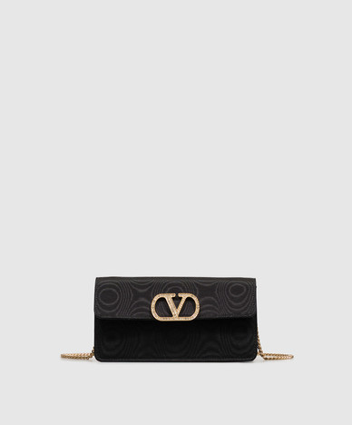 Black VLogo Signature Clutch