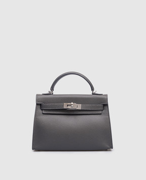Babe Pay Pls Grey leather satchel bag 6509