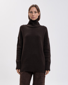 Allude Brown wool and cashmere sweater 26517633
