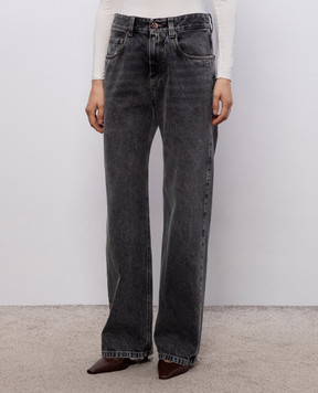 Brunello Cucinelli Grey jeans with logo patch MP095P5565