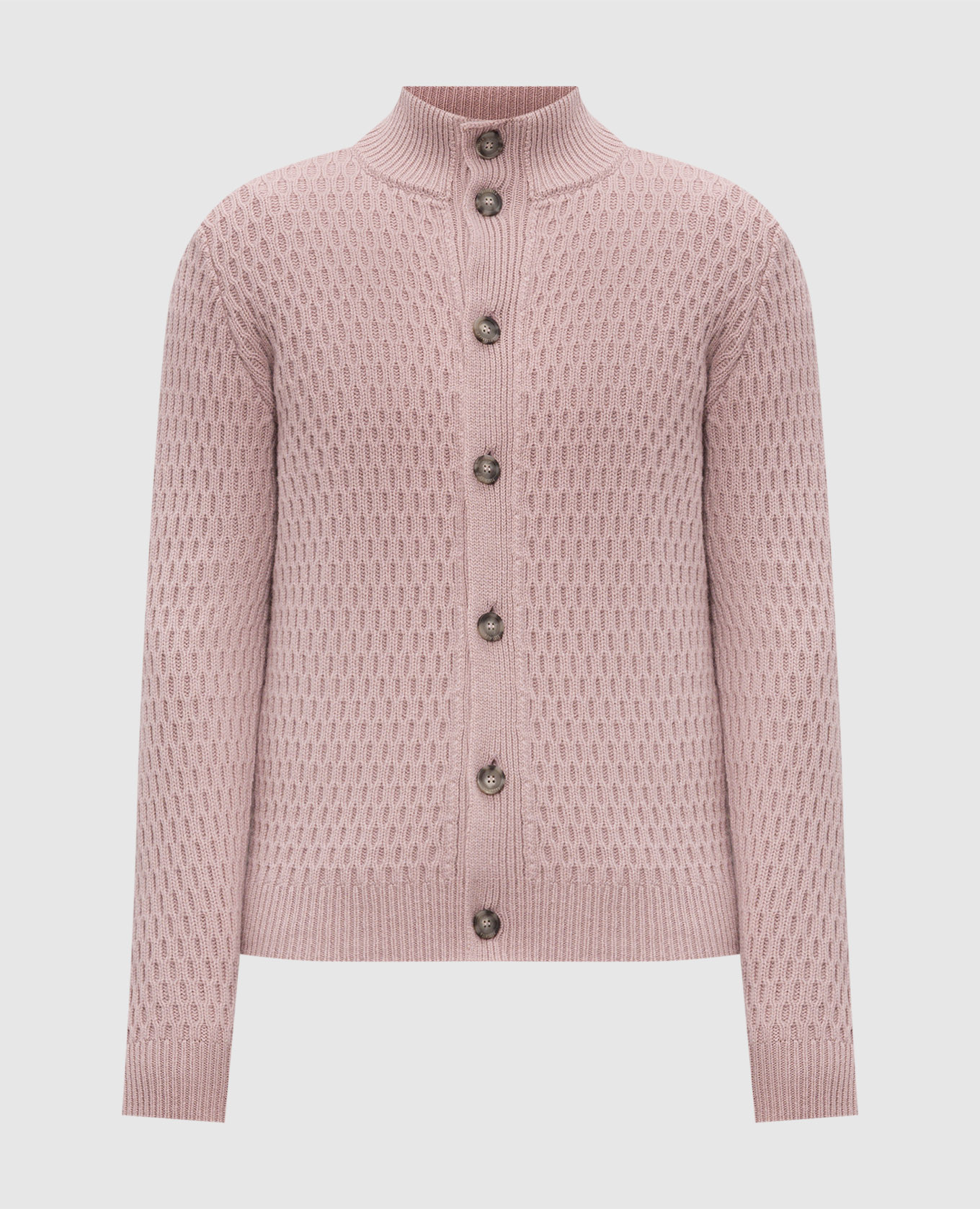 Pink wool and cashmere cardigan
