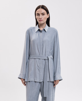 Peserico Blue corduroy shirt A06284D00A02246
