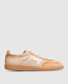 Santoni Beige suede sneakers with embossed logo WBPL61243FARCUSC