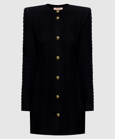 Black dress with textured pattern