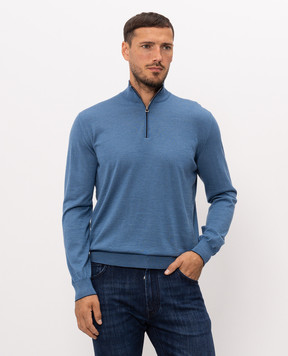 Stefano Ricci Blue wool, silk and cashmere jumper KE08004L01E26374