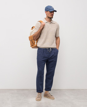 Brunello Cucinelli Beige polo with linen M2L707715