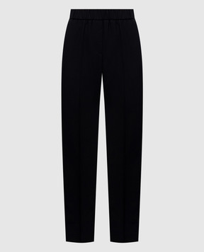 Peserico Black wool pants with a monil chain A0467803472