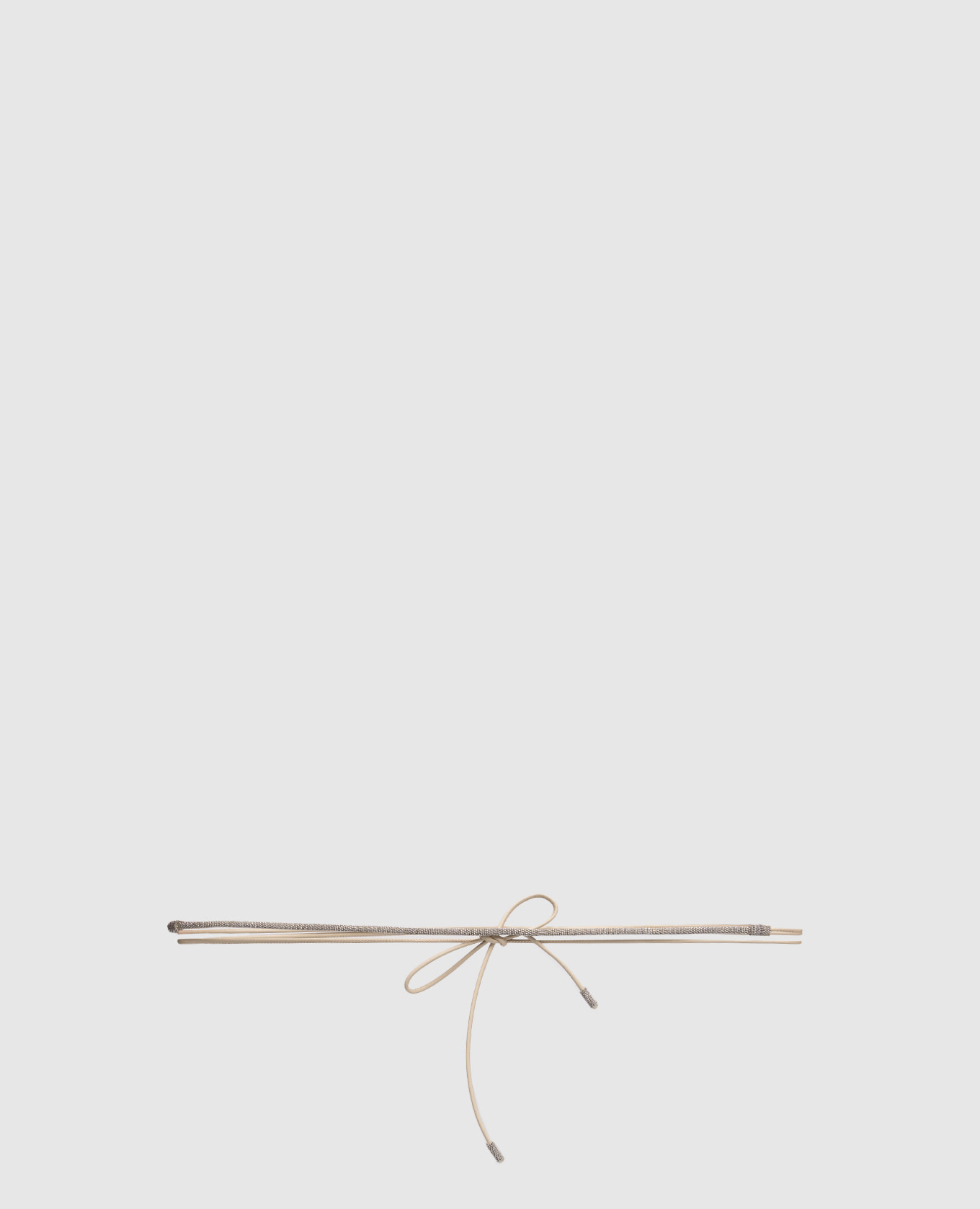 Beige leather belt with monil chain