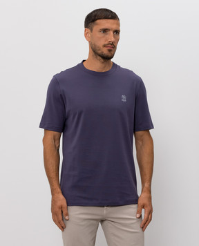 Brunello Cucinelli Purple T-shirt with logo print M0B138440