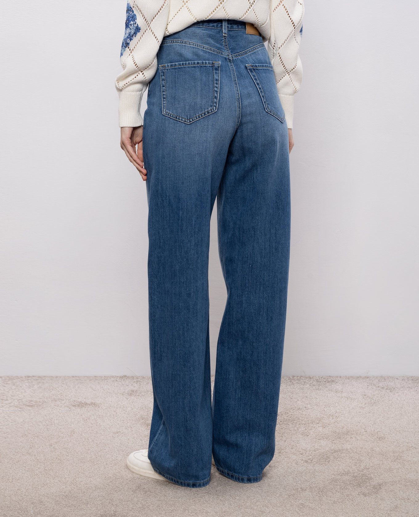Blue jeans with logo patch Twinset 4
