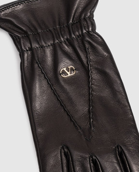 Valentino Black leather gloves 9W2GDA57CZV