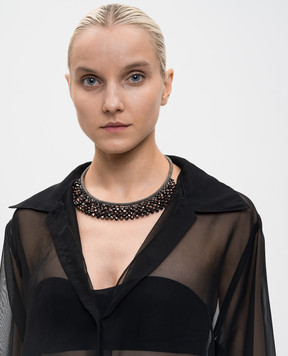 Peserico Necklace with monil chain and Punto Luce beads S35487C0CC706