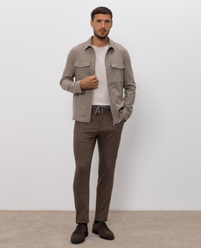 Marco Pescarolo Brown wool and cashmere pants CARACCIOLO5429