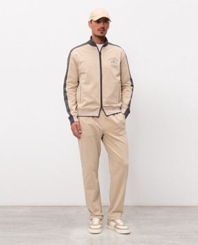 Stefano Ricci Beige tracksuit with embroidery K919077R31T26211P3D