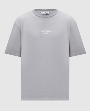 Stone Island Gray T-shirt with ARCHIVIO print L2S152100033S0091