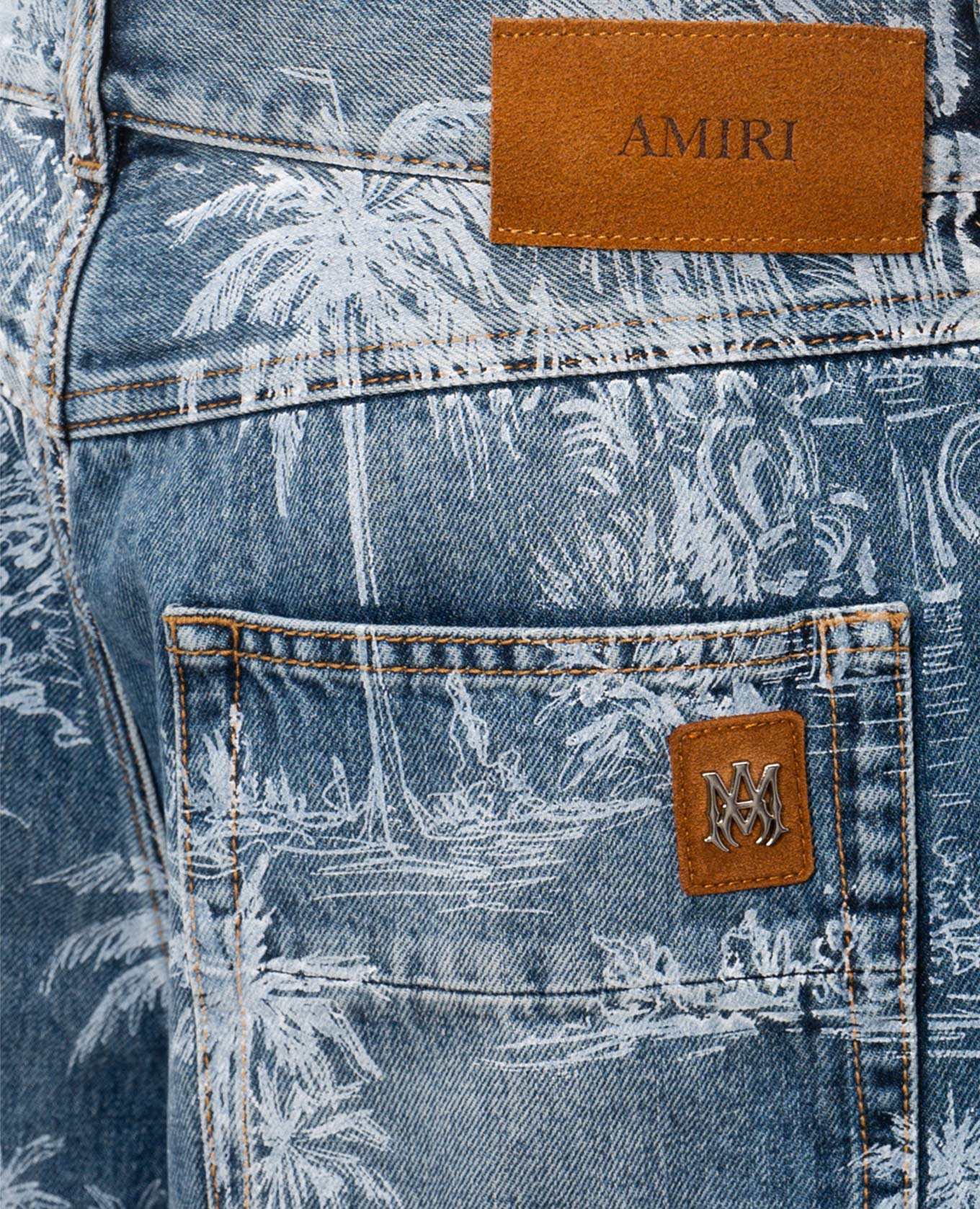 

CHATEAU PALMS blue denim shorts AMIRI