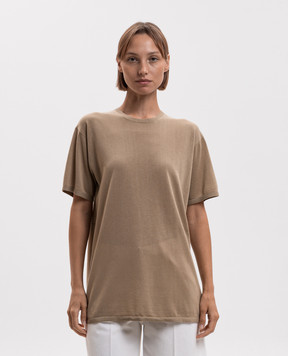 Toteme Beige straight-cut T-shirt 253WRT0531YA0079