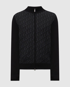 Stefano Ricci Black cardigan with silk K818108R31F26174