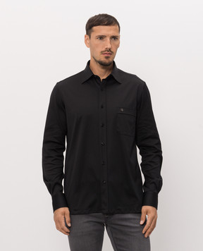 Stefano Ricci Black shirt with emblem CJ007302TE2700