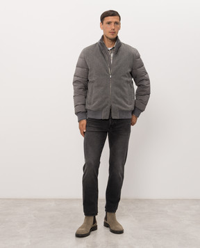 Peserico Gray checkered shirt R5606000224