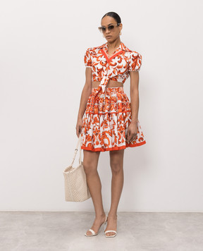 Dolce&Gabbana White skirt with branded print F4CB1TGDDRL