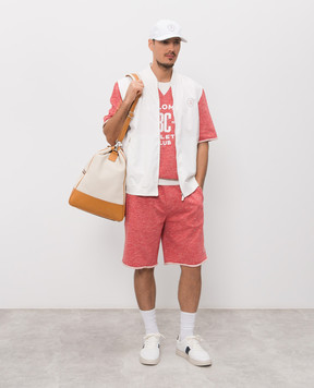 Brunello Cucinelli Red shorts with monogram logo print MR8313375G