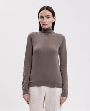 Kiton Brown cashmere turtleneck D62746078800