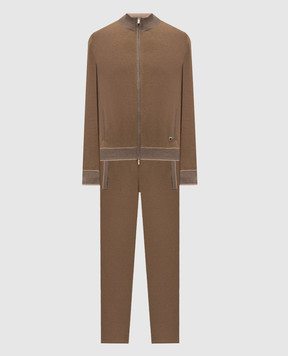 Bertolo Cashmere Brown tracksuit with wool 9020870019659020880019